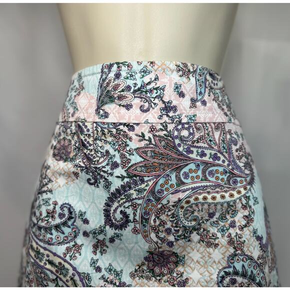 Talbots Women's Pastel Paisley Print Skirt - Size 10 - Picture 2 of 16